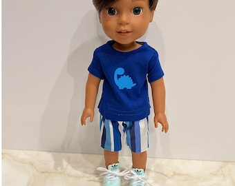 Fits like American boy doll clothes/ 14.5 inch doll clothes/ Bryant's Daring Dinosaur Outfit
