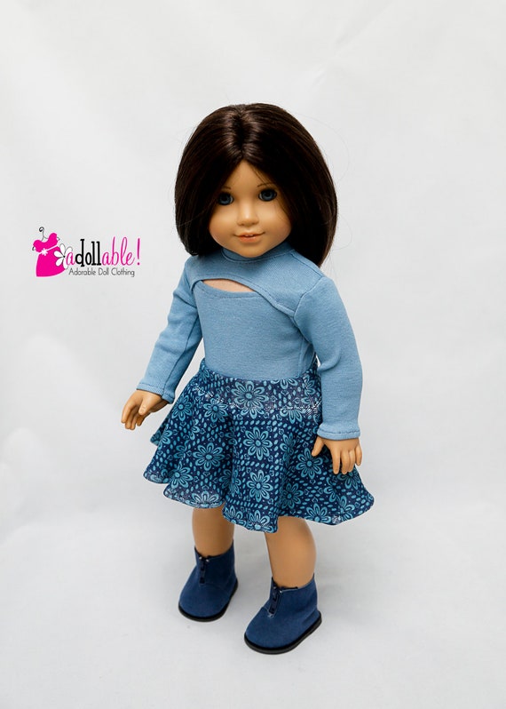 18 inch Doll Clothes fits American Girl 3 PCS Red Snowflake Deer Sweater Outfit