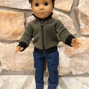 Fits like American boy doll clothes/ 18 inch boy doll clothes/ Mountain Fleece Jacket image 2