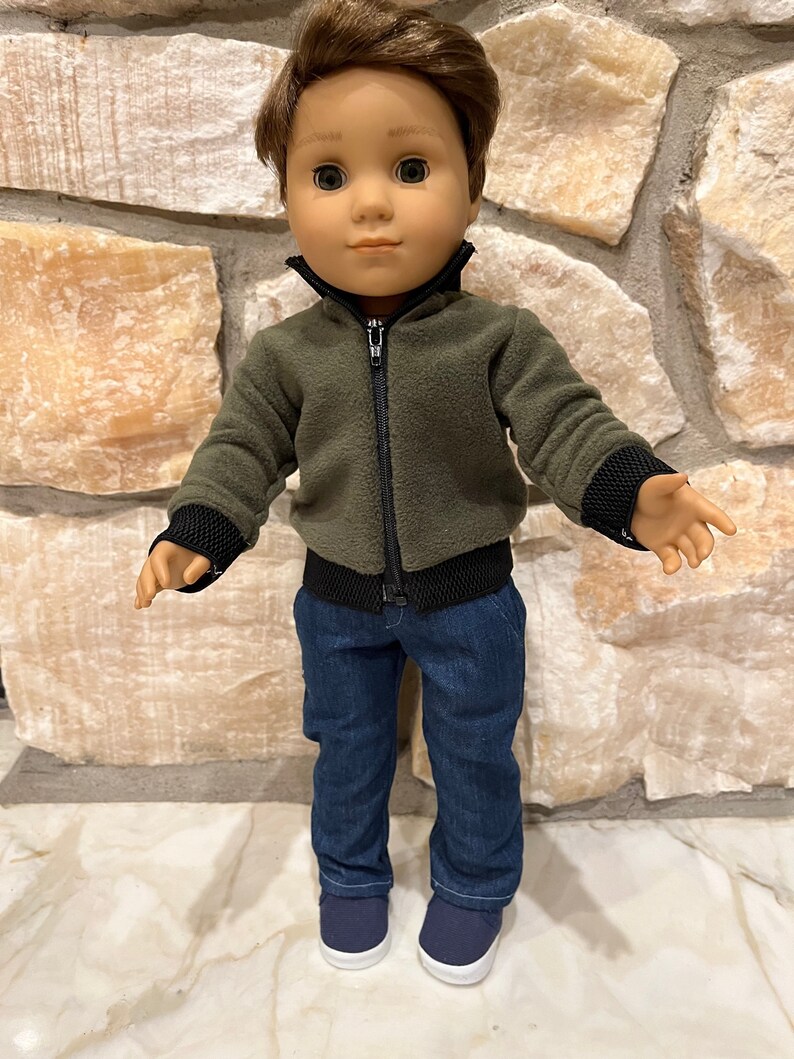 Fits like American boy doll clothes/ 18 inch boy doll clothes/ Mountain Fleece Jacket image 2