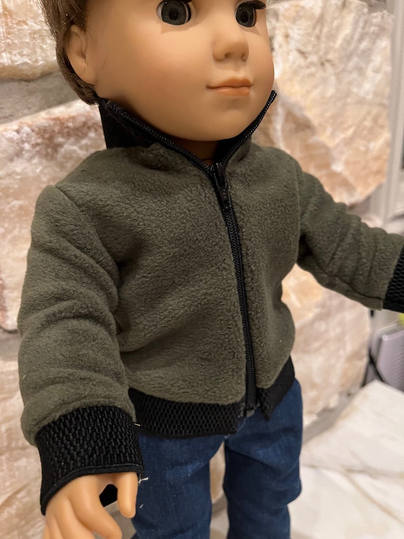 Fits like American boy doll clothes/ 18 inch boy doll clothes/ Mountain Fleece Jacket image 6