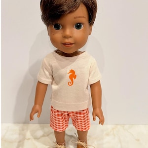Fits like American boy doll clothes/ 14.5 inch doll clothes/ Bryant&#39;s Seahorse Outfit