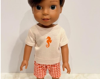 Fits like American boy doll clothes/ 14.5 inch doll clothes/ Bryant's Seahorse Outfit