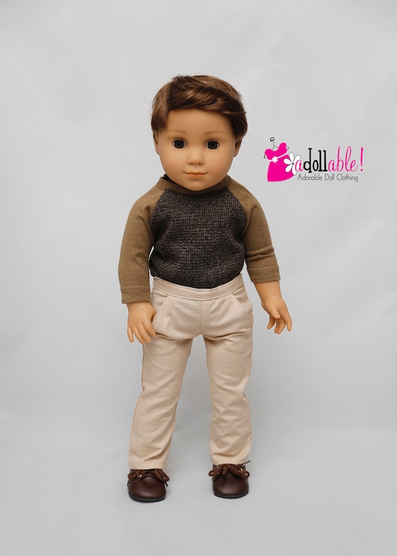Fits like American boy doll clothes / 18 inch boy doll clothes/ Brown High Octane Baseball Tee