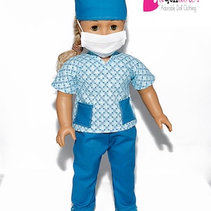 Fits like American Girl doll clothes/ 18 inch doll clothes/ Turquoise Scrubs Outfit