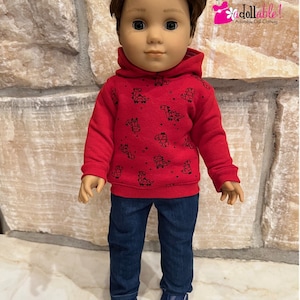 Fits like American boy doll clothes/ 18 inch doll clothes/ Diggin' Dinos Zipped Hoodie