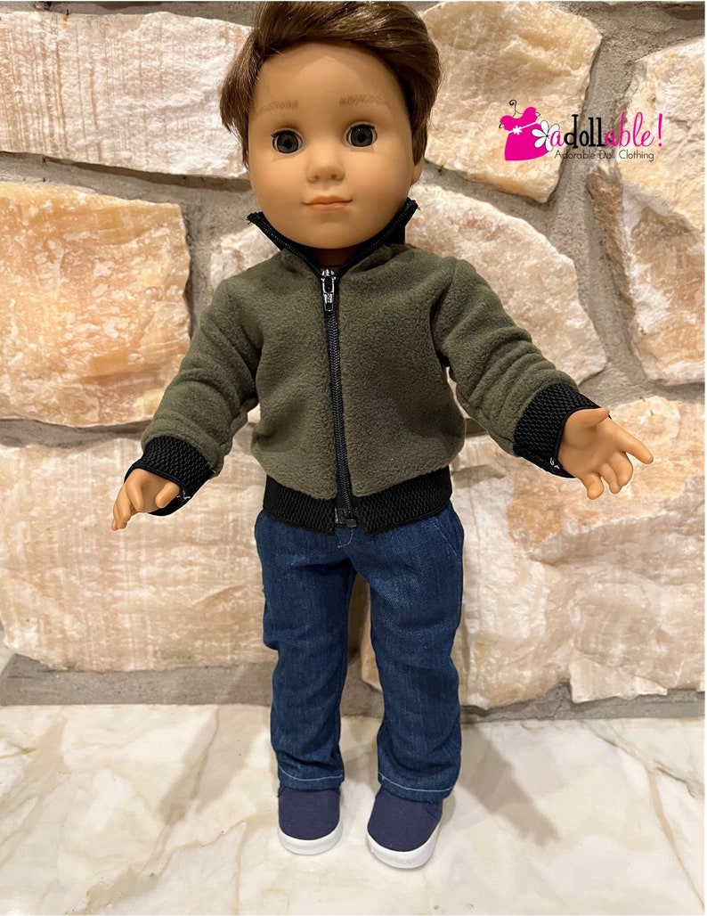 Fits like American boy doll clothes/ 18 inch boy doll clothes/ Mountain Fleece Jacket image 1