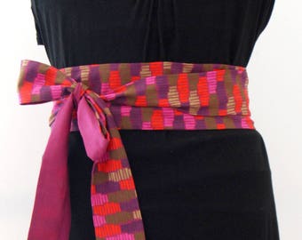 Obi belt fabric geometrical japanese belt