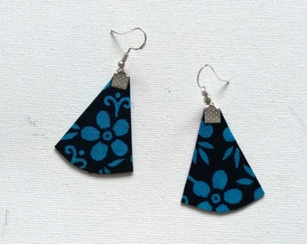 fabric earrings recto-verso fabric jewellery flowers