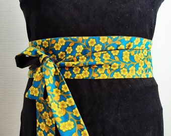 Obi belt sash fabric coloured flowers