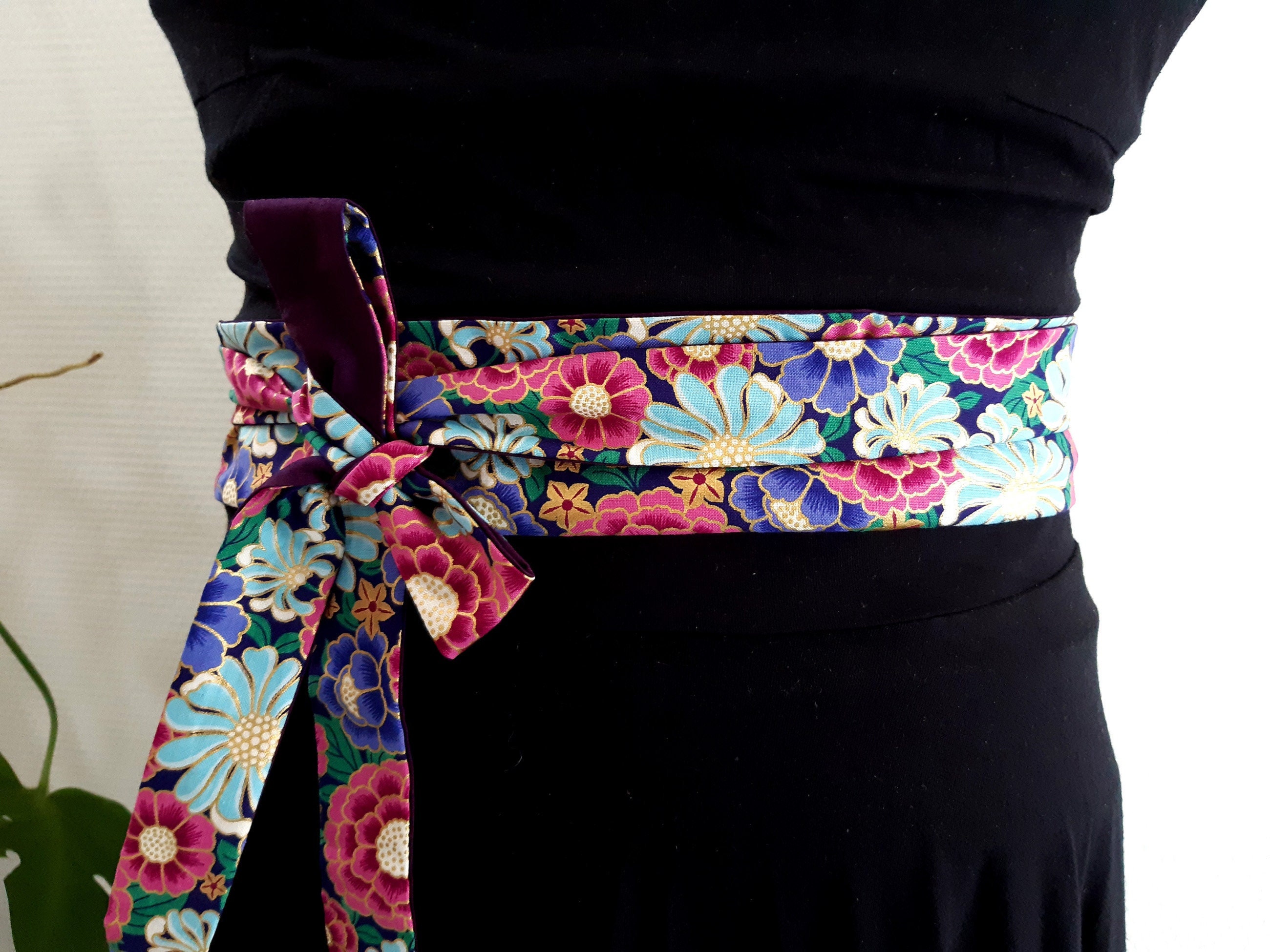 Purple Japanese Obi Woman - Etsy