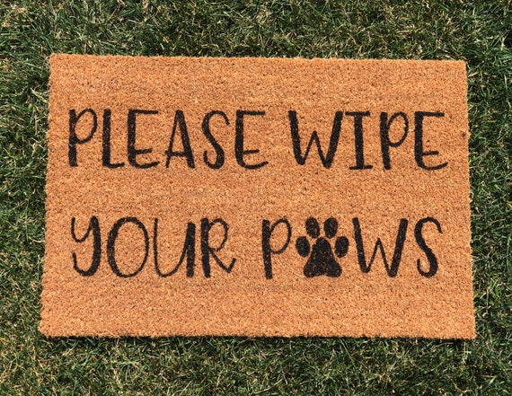 Please Wipe Your Paws Doormat Custom Doormat Indoor Outdoor Mat Home Decor New Home Gift Pet Lover Gift