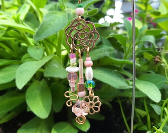 Fairy Wind Chime, Pink & Green - Fairy Garden Accessory WC-126