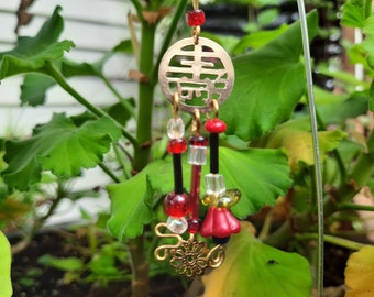 Fairy Wind Chime, Red Zen Garden - Fairy Garden Accessory (WC-99)