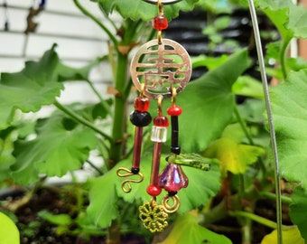 Fairy Wind Chime, Red Zen Garden - Fairy Garden Accessory (WC-102)