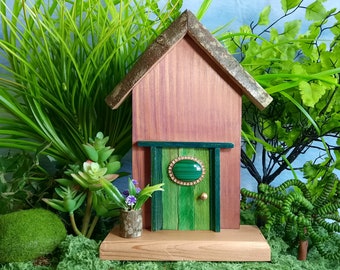 Fairy Door, Green and Purple with Rhinestone Jewelry Piece (615)