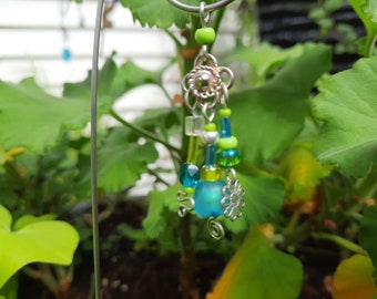 Fairy Wind Chime, Lime Green & Turquoise - Fairy Garden Accessory WC-90