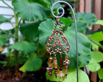 Fairy Wind Chime, Copper & Amber - Fairy Garden Accessory WC-72