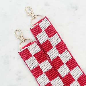 Alabama Game Day Crossbody Strap, College Football Crossbody Strap, Bama Football Accessory, Clear Crossbody, Stadium Bag, Beaded Bag Strap