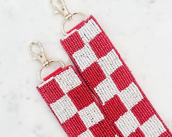 Alabama Game Day Crossbody Strap, College Football Crossbody Strap, Bama Football Accessory, Clear Crossbody, Stadium Bag, Beaded Bag Strap