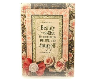 Greeting Card, Any Occasion, Card For Friend, Cottage Chic, Shabby Elegance, Encouragement Card, Luxury Handmade Card, Floral Greeting Card