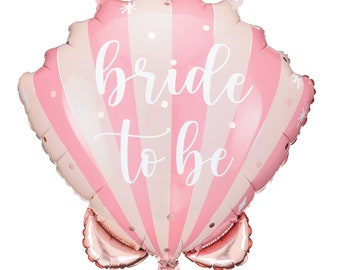 Seashell Bride to Be Balloon 20.5in – Pink Bachelorette Party Prop