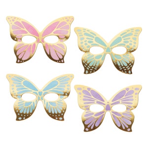 Butterfly Party Masks 8ct | Pastel Butterfly Birthday Decor | Flutter on Over | Girls Birthday Party Favors | Little Butterfly Baby Shower