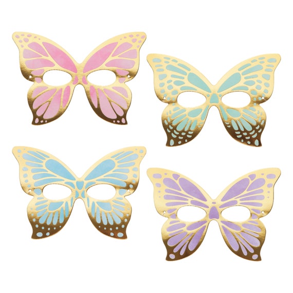 Butterfly Party Masks 8ct | Pastel Butterfly Birthday Decor | Flutter on Over | Girls Birthday Party Favors | Little Butterfly Baby Shower Il_570xn