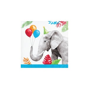 Get Wild Safari Dessert Napkins 16ct | Wild One First Birthday | Two Wild Jungle Birthday | Zoo Animals | Party Animals | Safari Baby Shower