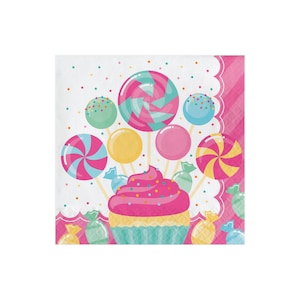 Candy Shop Lunch Napkins 16ct | Candy Shop Birthday Party | Candy Land Christmas Decor | Two Sweet Shoppe Birthday | Girls Birthday Party