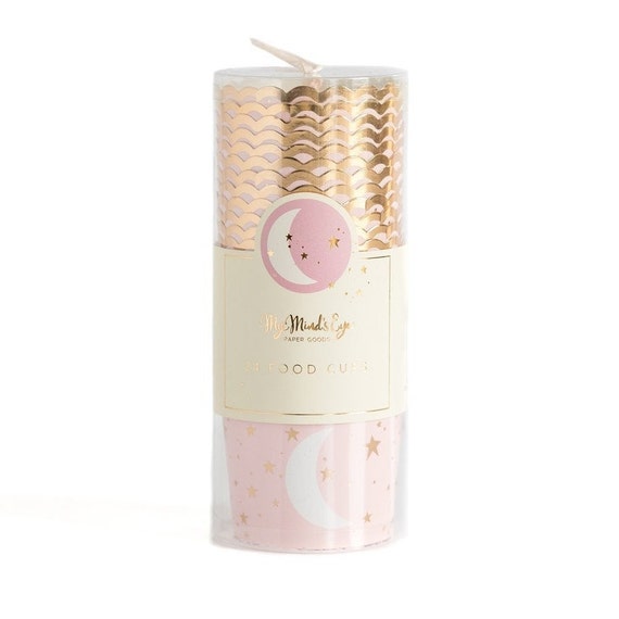Baby Pink Food Cups | Girl Baby Shower | Gender Reveal Party | I love you to the Moon and Back | It's A Girl | Pack of 24 Baking Cups Il_570xn