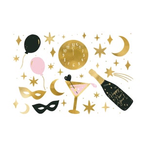 New Years Temporary Tattoos 20ct | Happy New Year | New Year&#39;s Eve Party Favors | Ring in the New Year | New Year&#39;s Eve Tattoos