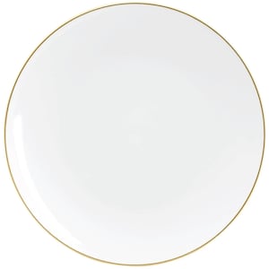 White & Gold Reusable Plastic Dinner Plates 10ct | Baby Shower Plates | Bridal Shower | Gold Wedding Plates | First Birthday Party