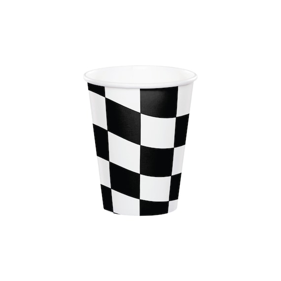 Classic Checkered Flag Paper Cups 8ct | Race Car Birthday Decor | Two ...