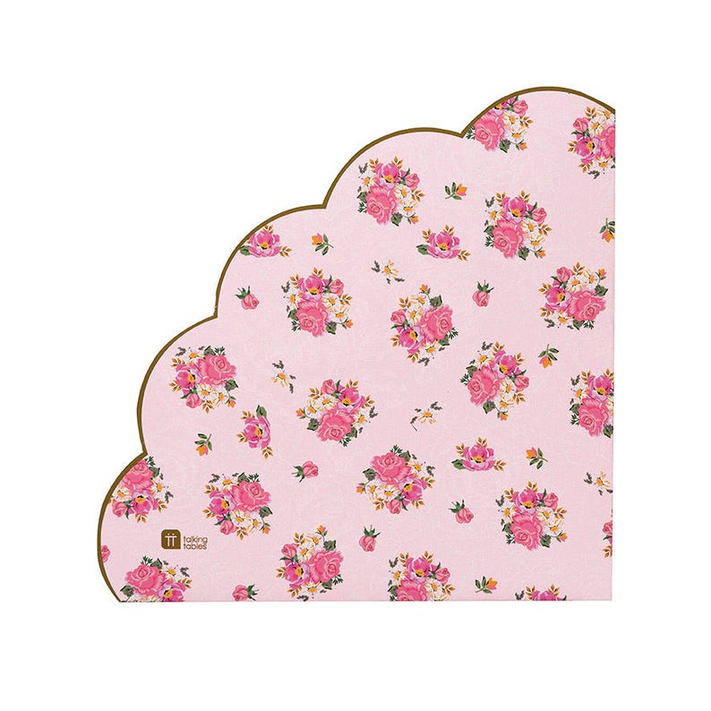 Pink Floral Napkins Bridal Shower Napkins Baby Shower Etsy