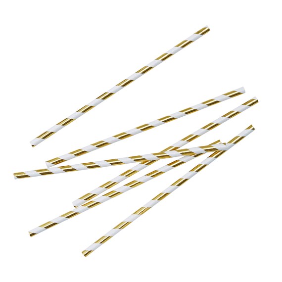 Paper Straws | Gold Metallic Paper Straws | High Quality | Retro Straws | Party Supplies | The Party Darling Il_570xn