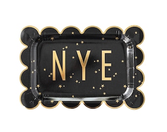 New Year's Eve Rectangle Lunch Plates 8ct | Countdown New Year's Eve Party | New Year's Eve Wedding | New Year's Eve Decor | NYE Party Decor