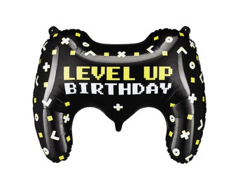 Level Up Controller Foil Balloon 25.5in – Video Game Theme Birthday or Gamer Party Decor