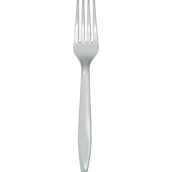Classic Silver Plastic Forks 24ct | Silver Plastic Cutlery | Party Utensils | Kids Birthday Party | Disposable Flatware | Silver Party Decor Il_570xn