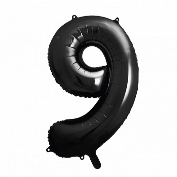 Black Number Foil Balloon 34in – Milestone Party Decor or NYE