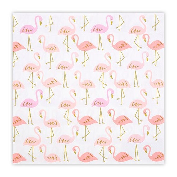 Pink Flamingo Lunch Napkins | Tropical Baby Shower | Flamingo Party Decor | Bride and Flock Bachelorette Party | Pack of 20 Paper Napkins Il_570xn