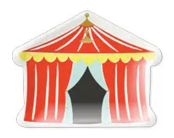 Carnival Tent Lunch Plates 8ct | Carnival Party Supplies | Carnival Birthday Party | Carnival Baby Shower | Circus Birthday | Carnival Decor