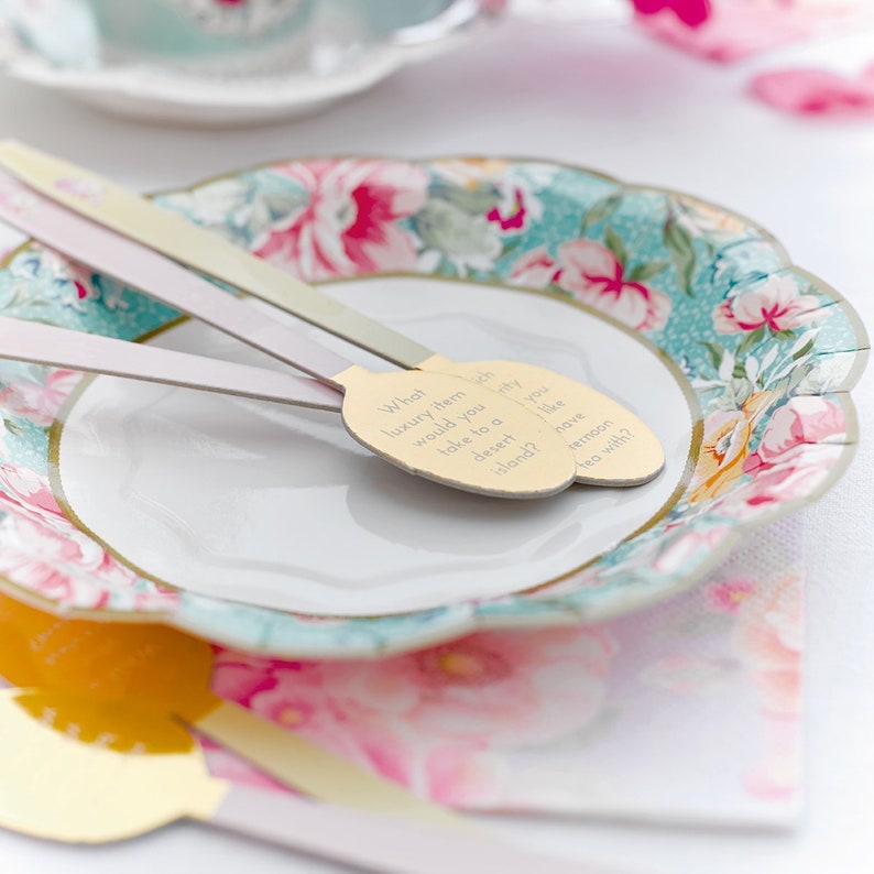 Tea Party Bridal Shower Tea Party Paper Plates 7 Tea for Two Birthday Assorted 12 Floral Paper Plates Tea Party Baby Shower