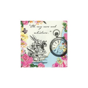 Alice in Wonderland Cocktail Napkins 20ct | Mad Hatter Tea Party | Wonderland Wedding | Alice in Onederland Party Decor | Girls Birthday