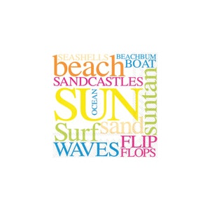 Summer Beach Beverage Napkins 20ct  | Summer Pool Party Decor | Fun in the Sun First Birthday | Beach Bachelorette Party | Beach Birthday