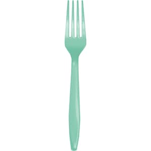May include: A light green plastic fork.