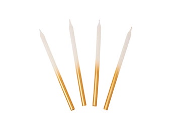 Gold Ombre Birthday Candles (16ct) – Elegant Metallic Cake Toppers for Birthday or Event
