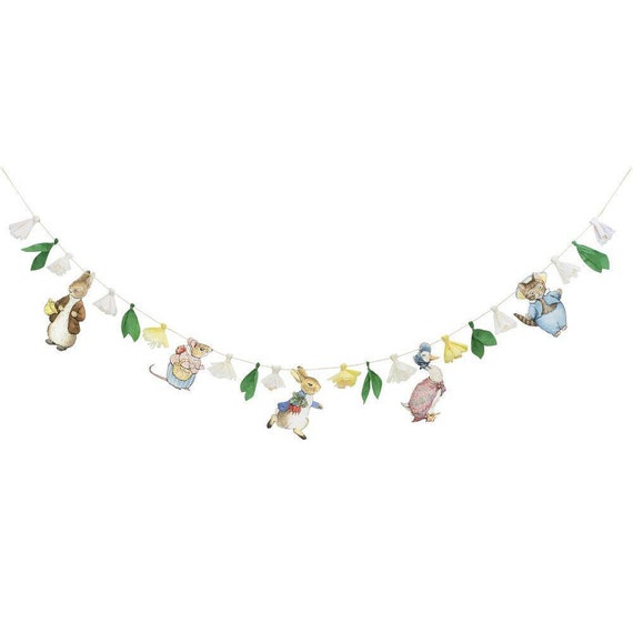 Peter Rabbit™ & Friends Garland 10ft | Easter Party Decor | Garden Party | Bunny Baby Shower | Boy First Birthday | Meri Meri Party Garland Il_570xn