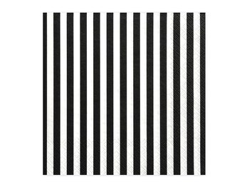 Black & White Striped Paper Napkins - 20ct - Pirate Birthday Party Decor