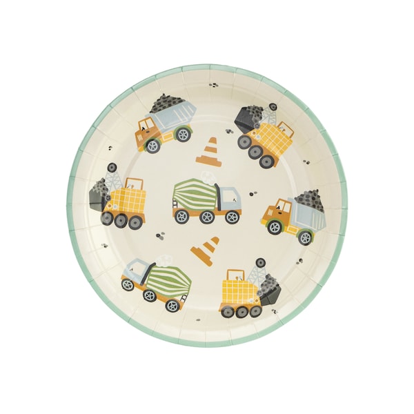 Construction Party Dessert Plates 6ct | Digging Being 3 Construction Birthday | 2 & Digging It | Dump Truck Party | Construction Baby Shower
